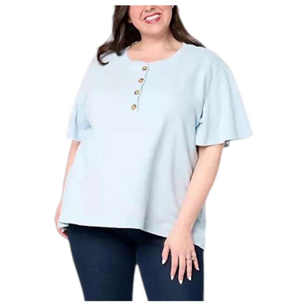 Me by Jennie Garth Women's Nyla Knit Pullover Top Blue - Regular
